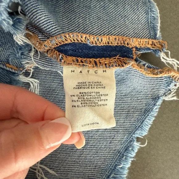 HATCH The Cut Off Denim Maternity Shorts - Picture 14 of 16